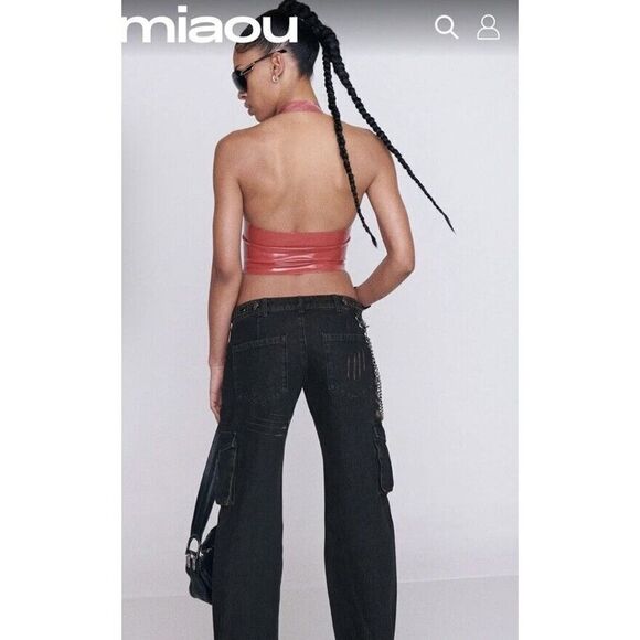 Miaou Mara Corset Top Cami Latex Strawberry Red Fetish Sz XL NWT $295 Revolve - Picture 9 of 10